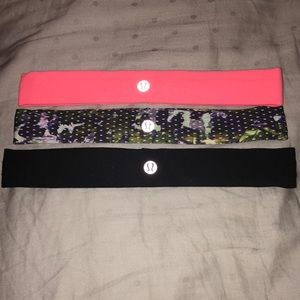 3 LuluLemon Skinny Headbands